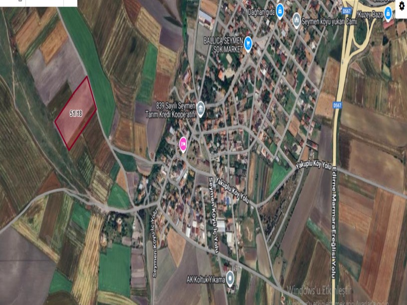 Tekirdağ Çorlu Seymende Satılık Arsa , 700 m2 Yolu Var Hisseli Merkezde 