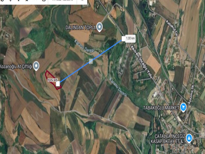 Çatalca İnceğizde Satılık Arsa , 1,125 M2 Çaplı Muvafakatnameli