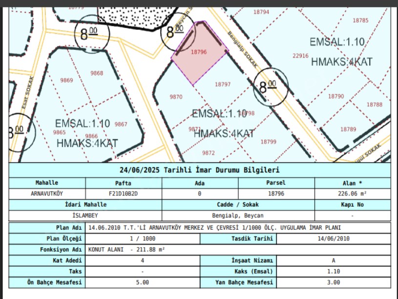 Arnavutköy İslambeyde Satılık Arsa , 226 m2 Müstakil Arsa Köşe Başı İmarlı 