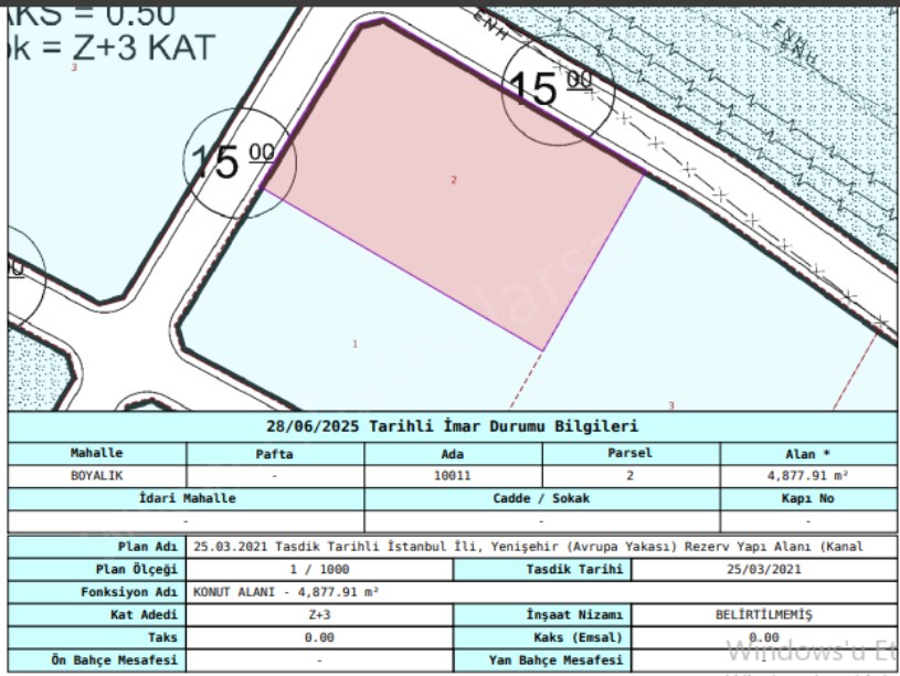 Arnavutköy Boyalıkta Satılık Arsa , 406 M2 Hisseli İmarlı 