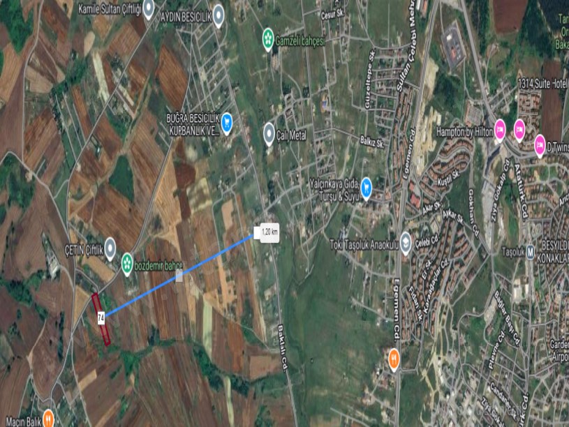 Arnavutköy Haraççıda Satılık Tarla , 7 , 250 m2 Müstakil Yolu Var