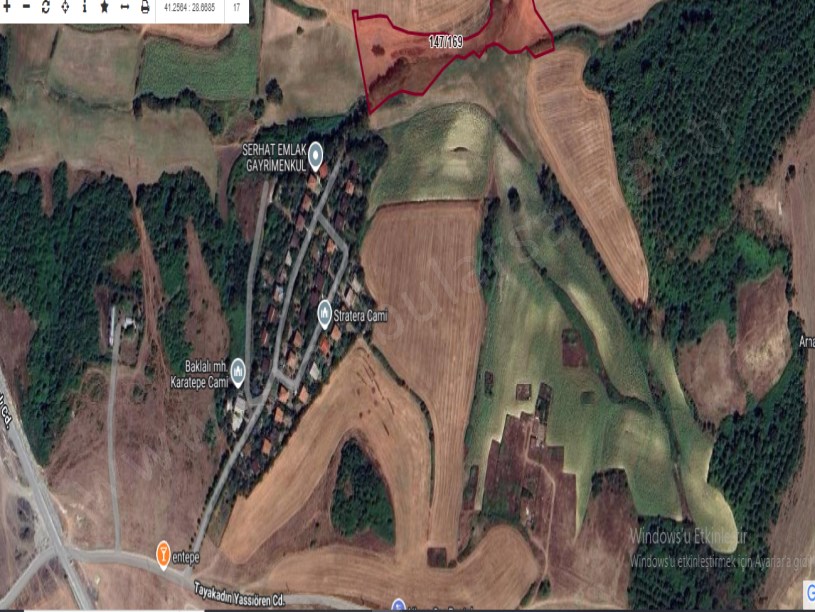 Arnavutköy Baklalıda Satılık Tarla , 11,696 m2 Müstakil Yolu Var