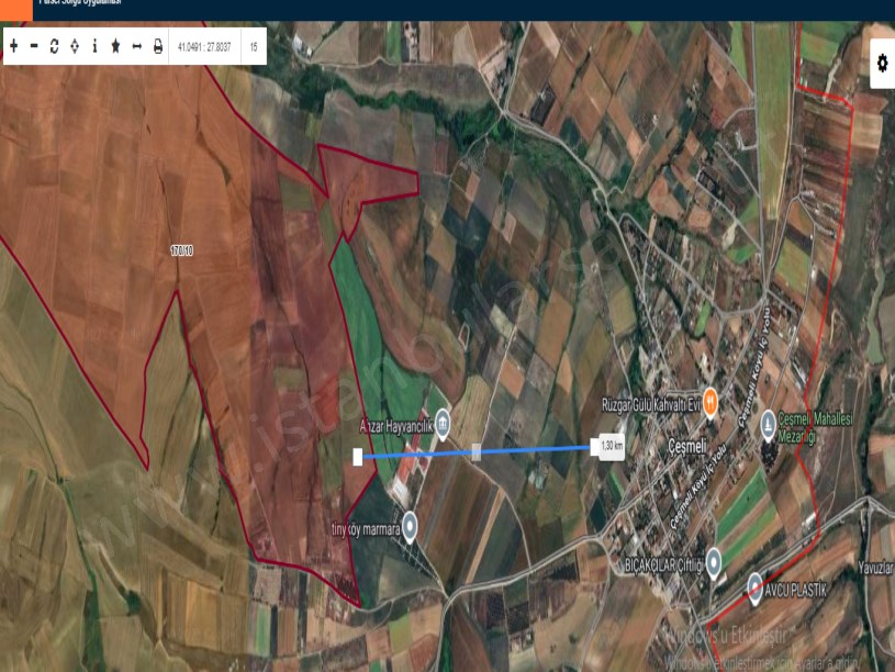 Tekirdağ Marmaraereğli Çeşmeli Mah Satılık Arsa , 1,345 M2 Yolu var Hisseli Evlerin Yakını