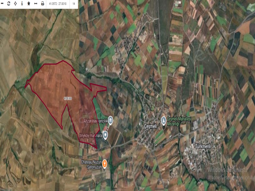Tekirdağ Marmaraereğli Çeşmeli Mah Satılık Arsa , 1,345 M2 Yolu var Hisseli Evlerin Yakını