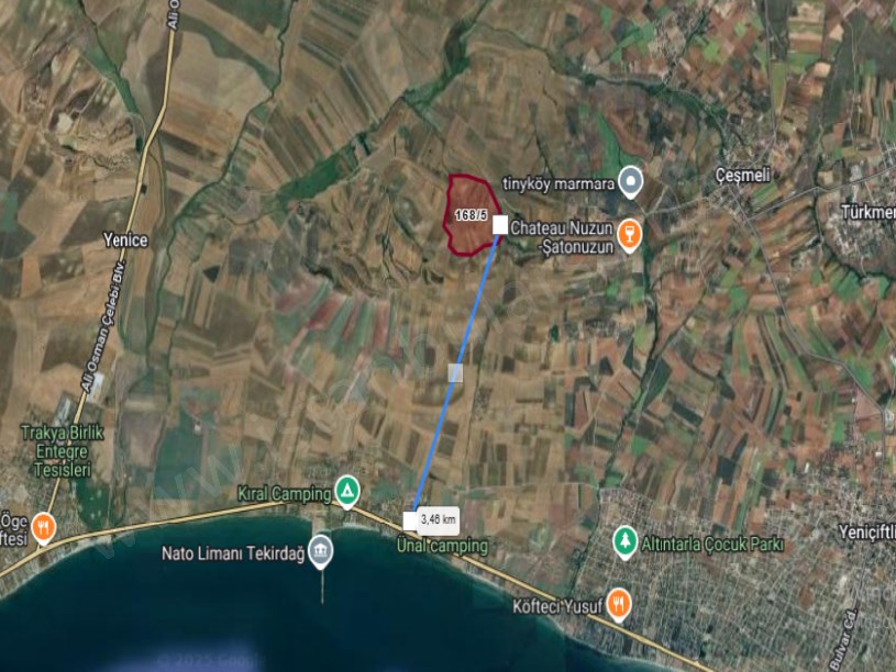 Tekirdağ Marmaraereğli Çeşmeli Mah Satılık Arsa , 360 m2 Yolu Var Hisseli 