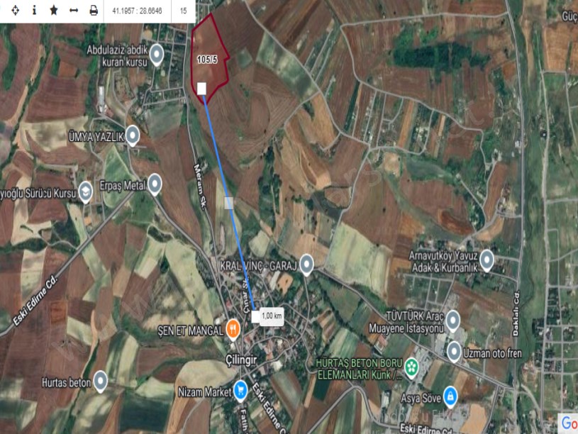 Arnavutköy Çilingirde Satılık Arsa , 709 m2 Evlerin Yakını Yolu var Hisseli 