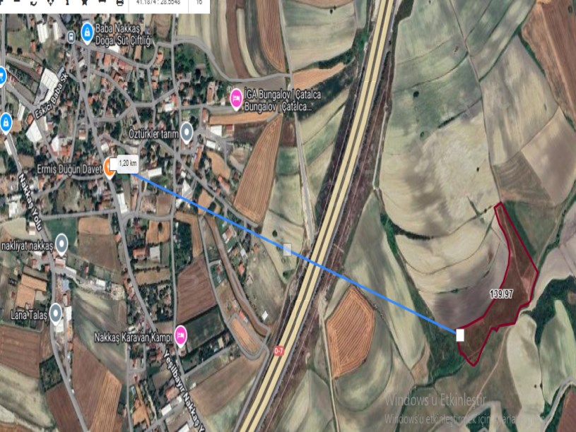 Çatalca Nakkaşta  Satılık Arsa , 365 m2 Yolu Var Hisseli