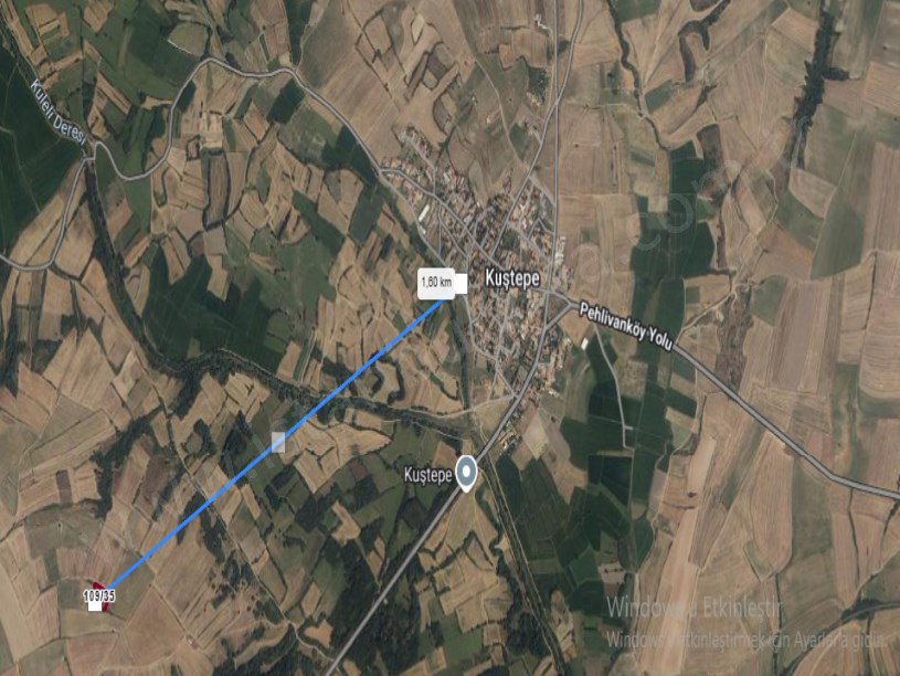 Kırklareli  Pehlivanköy Kurtuluş Mh Satılık Tarla  , 2,812 m2 Müstakil Yolu Var Tepe Konumda 