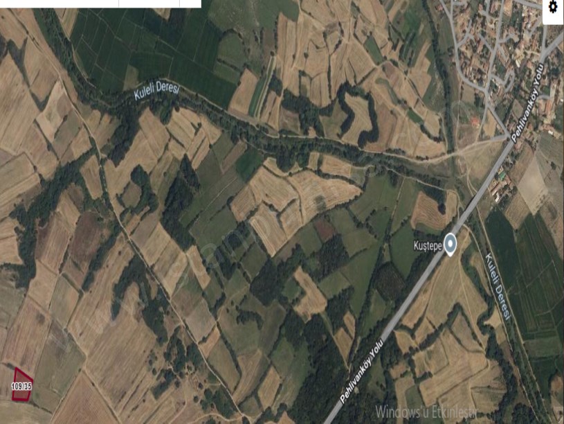 Kırklareli  Pehlivanköy Kurtuluş Mh Satılık Tarla  , 2,812 m2 Müstakil Yolu Var Tepe Konumda 