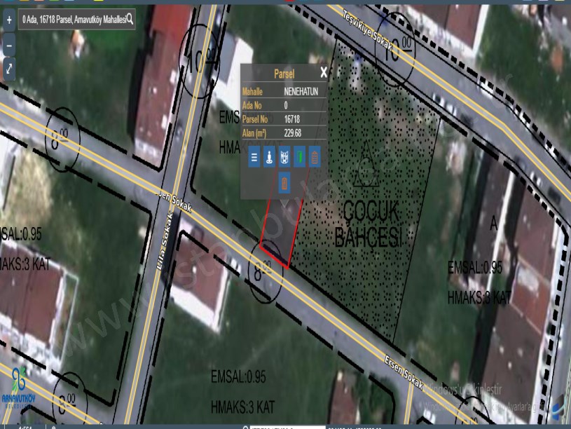  Arnavutköy NeneHatun Mah. Satılık Arsa  , 230 M2 3 Kat İmarlı  Merkezde  Müstakil 