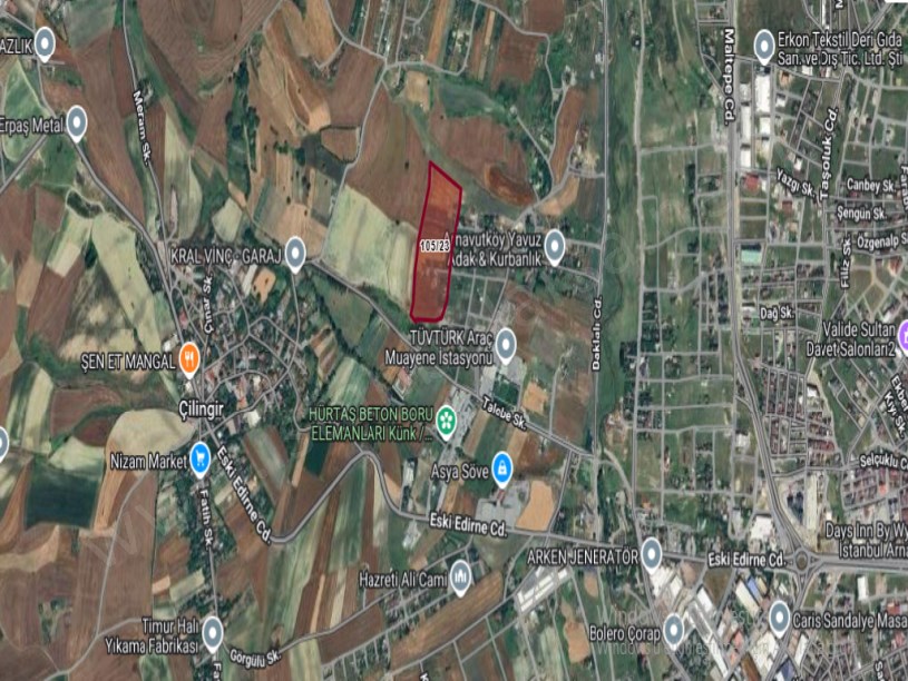 Arnavutköy Çilingirde Satılık Arsa , 500 m2 Yeri Belli Merkezde Yolu Var 