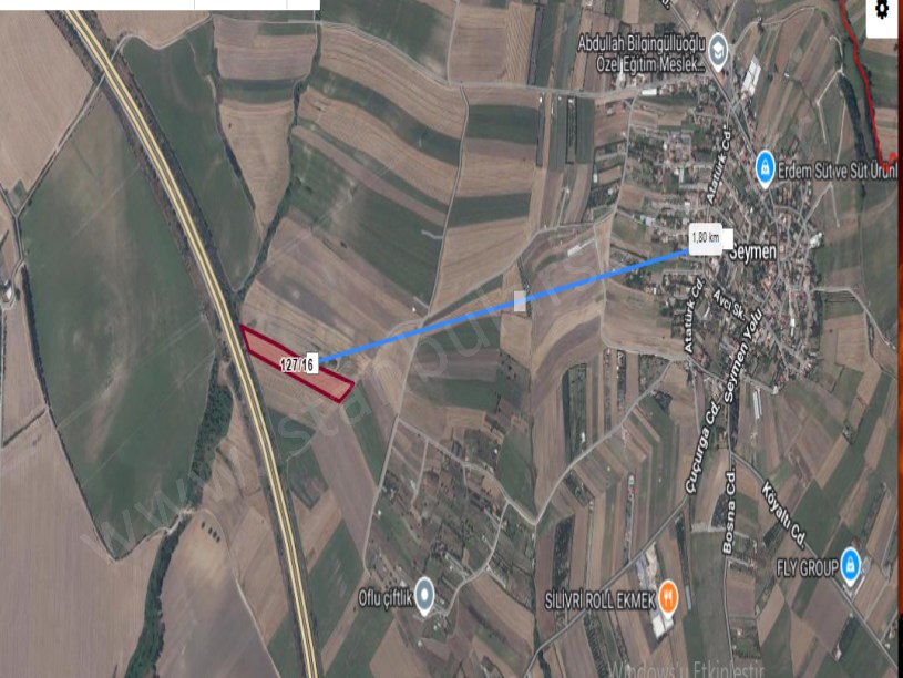 Silivri Seymende Satılık Arsa , 250 M2 Otobana Cephe  Hisseli