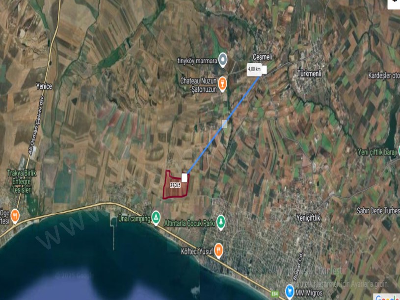 Tekirdağ Marmaraereğli Çeşmeli Mah Satılık Arsa , 526  m2 Yolu Var Hisseli 