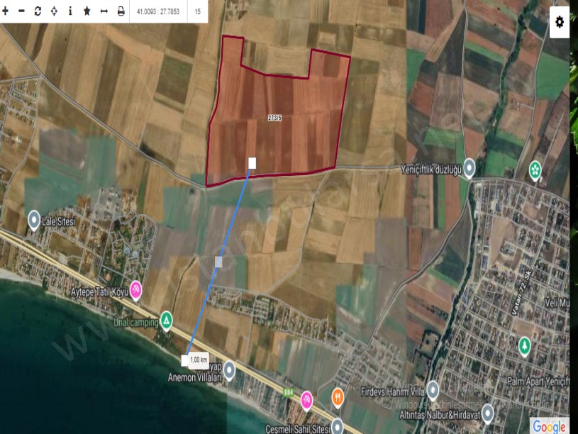 Tekirdağ Marmaraereğli Çeşmeli Mah Satılık Arsa , 526  m2 Yolu Var Hisseli 