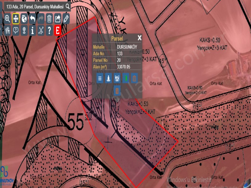 Arnavutköy Dursunköyde Satılık Arsa ,  311 M2 Yolu Var İmarlı  Hisseli