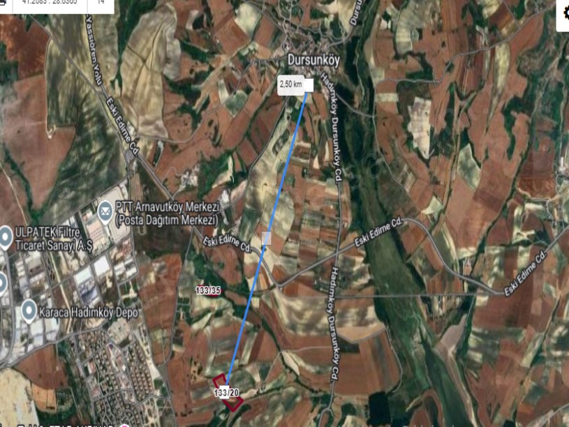 Arnavutköy Dursunköyde Satılık Arsa ,  311 M2 Yolu Var İmarlı  Hisseli