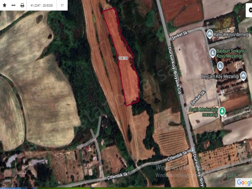 Arnavutköy Dursunköyde Satılık Arsa ,  181 m2  Hisseli İmarlı 