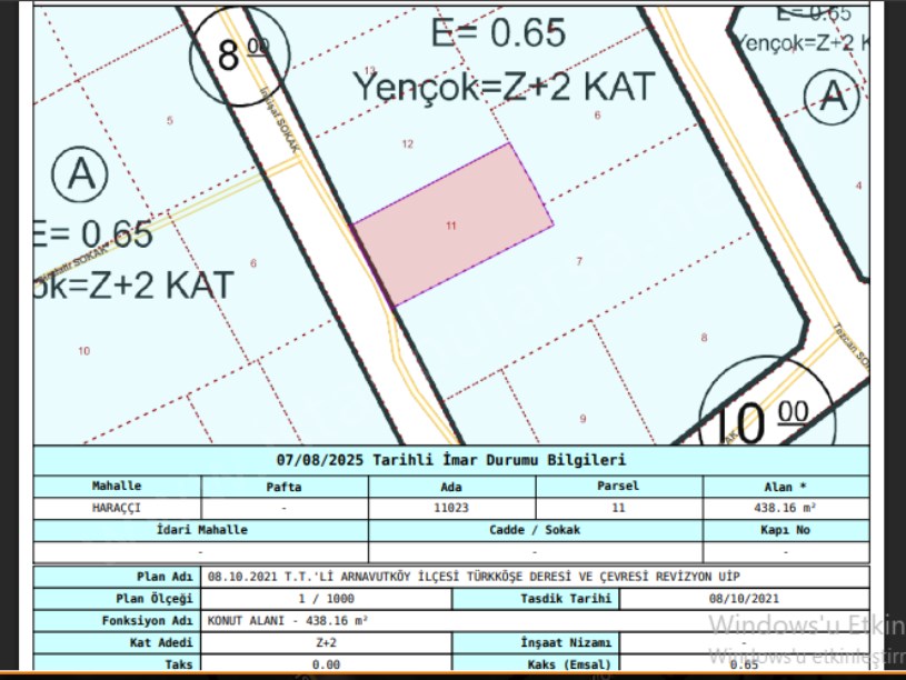 Arnavutköy Haraççıda Satılık Arsa , 438 M2 Müstakil İmarlı  Çift Dairelik