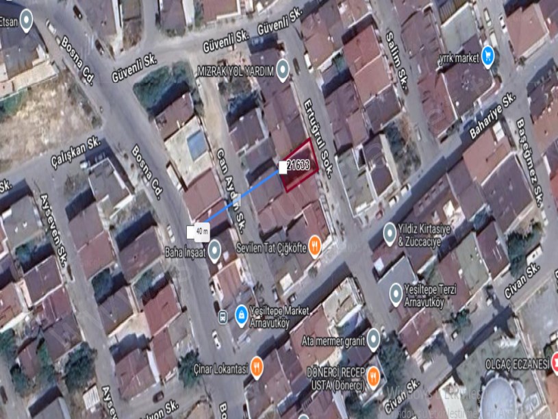 Arnavutköy İslambeyde Satılık Arsa , 113 m2 Müstakil Merkezde  4 Kat İmarlı 