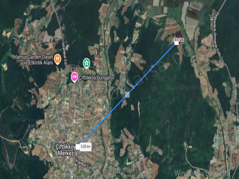 Çatalca Çiftlikköyde Satılık Arsa ,  970 M2  Yolu Var Muvafakatnameli  Çaplı 