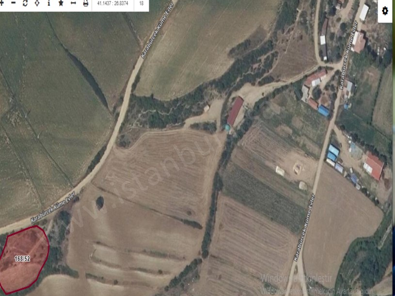 Edirne Uzunköprü Karabürcek Köyü Satılık Tarla  , 2,125 m2 Yola Cephe Müstakil 