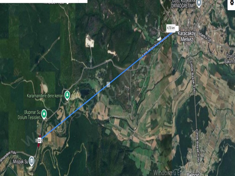 Çatalca Karacaköyde Satılık Tarla , 5,640 m2 Müstakil Asfalt Caddeye Cephe 