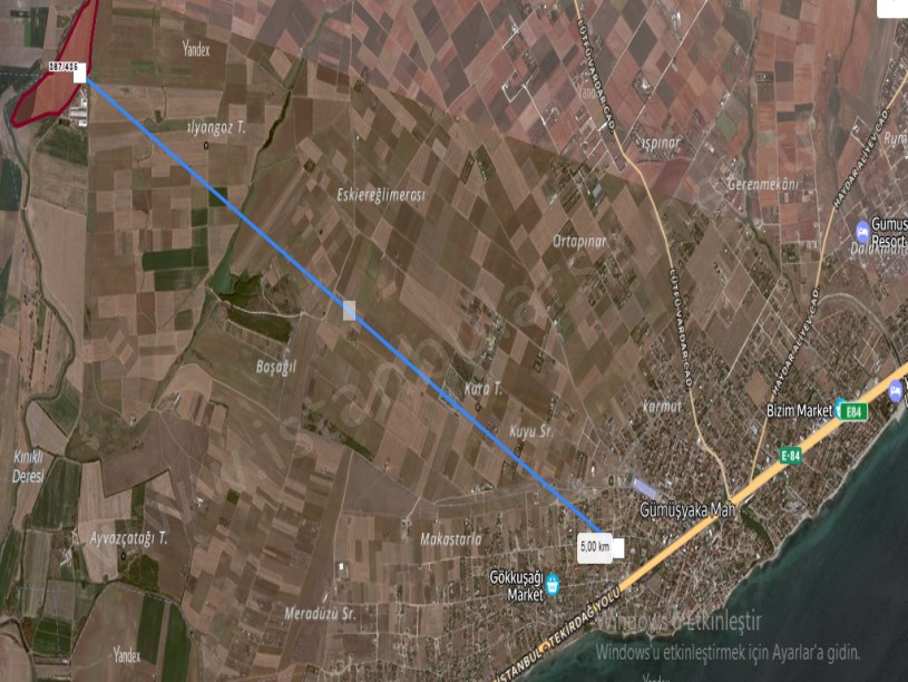 Silivri Değirmenköyde Satılık Arsa , 912 m2 Çevrili Yola Cephe Hisseli 