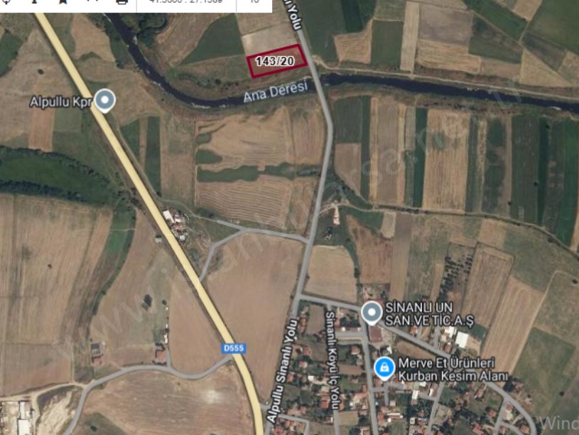 Kırklareli Babaeski Sinanlı Köyü Satılık Tarla , 4,121 M2 Müstakil Kadastro Yoluna Cephe 