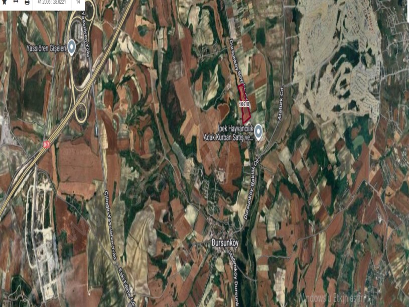 Arnavutköy Dursunköyde Satılık Arsa , 620 M2 Hisseli Cadde Cephe 