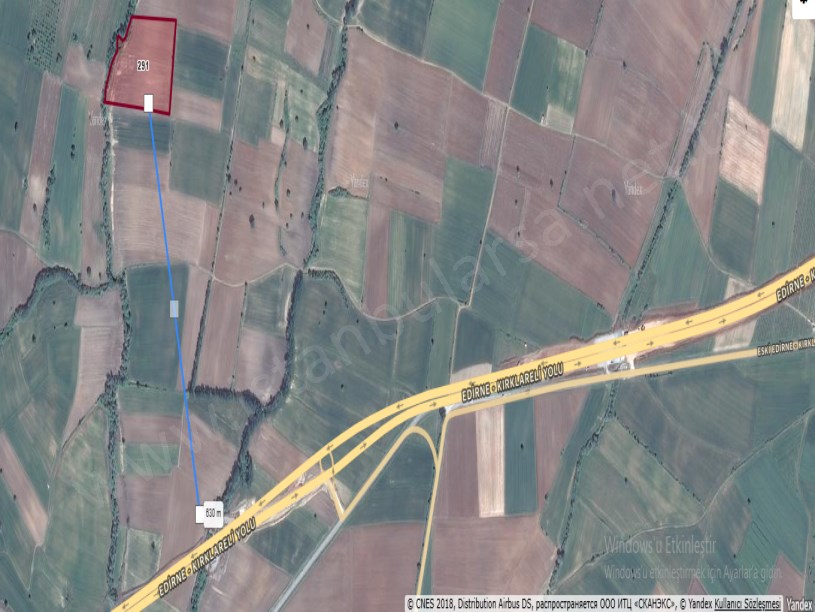Kırklareli Merkez İnece Köyü Satılık Arsa , 712 M2 Yolu Var Hisseli