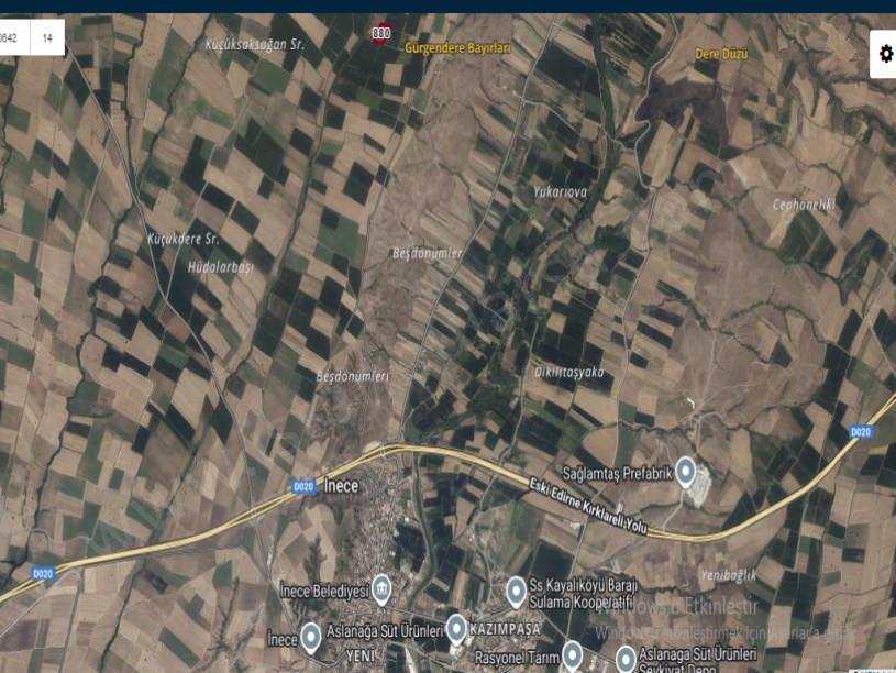 Kırklareli Merkez İnece Köyü Satılık Arsa , 231 m2 Hisseli Yolu Var 