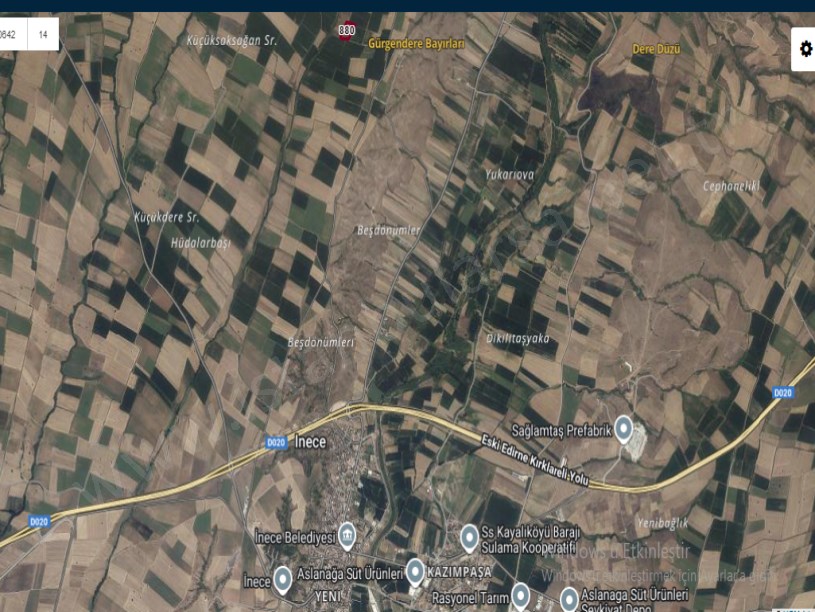 Kırklareli Merkez İnece Köyü Satılık Arsa , 231 m2 Hisseli Yolu Var 