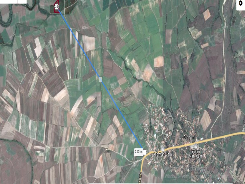 Edirne Uzunköprü Bayramlı Köyünde Satılık Arsa , 327 m2 Hisseli