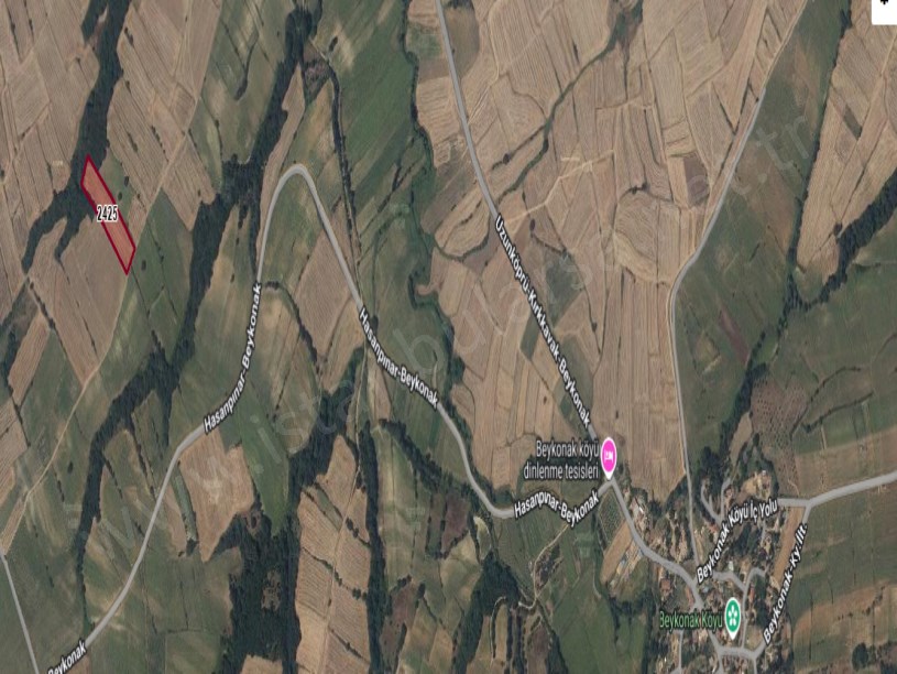 Edirne Uzunköprü Kırkkavak Köyünde Satılık Arsa , 1,220 M2 Çaplı Hisseli 
