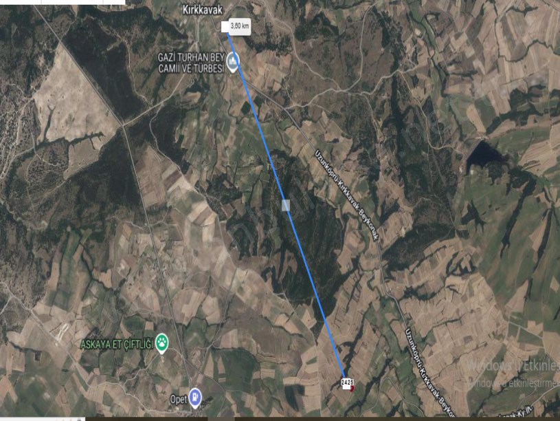 Edirne Uzunköprü Kırkkavak Köyünde Satılık Arsa , 1,220 M2 Çaplı Hisseli 