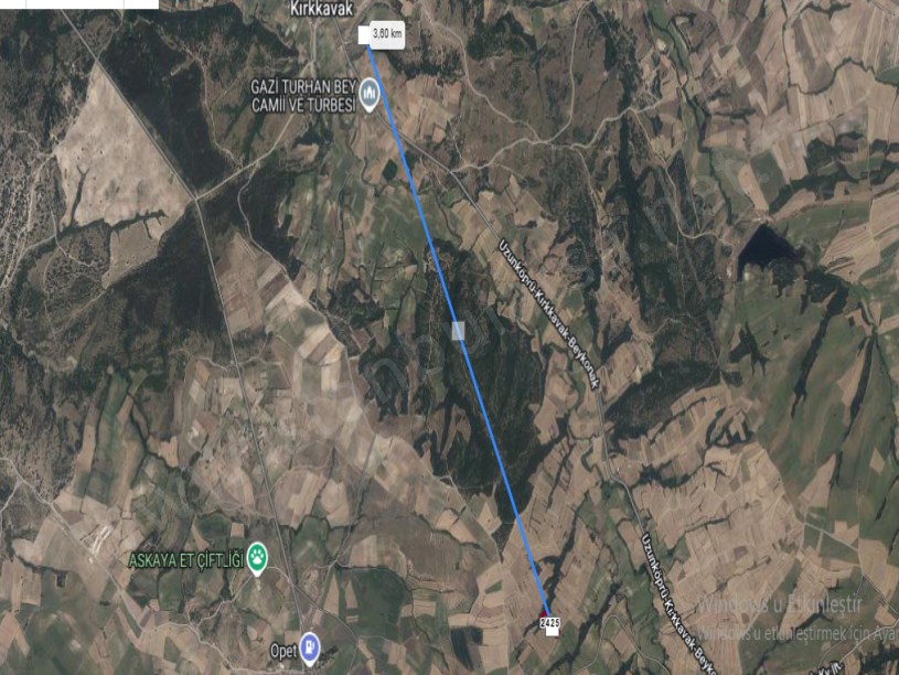 Edirne Uzunköprü Kırkkavak Köyünde Satılık Arsa , 1,220 M2 Çaplı Hisseli 