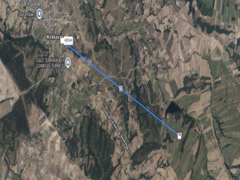 Edirne Uzunköprü Kırkkavak Köyünde Satılık Arsa , 814 M2 Hisseli 