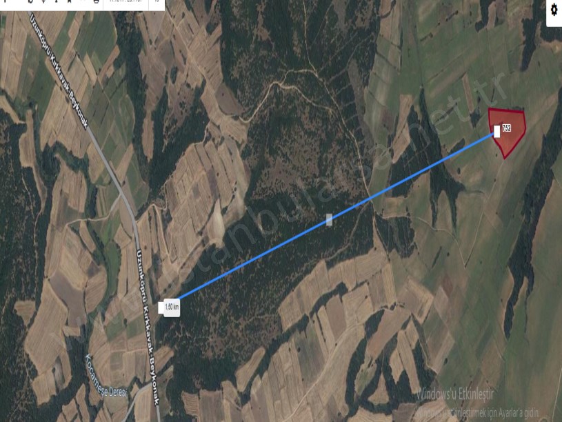 Edirne Uzunköprü Kırkkavak Köyünde Satılık Arsa , 814 M2 Hisseli 
