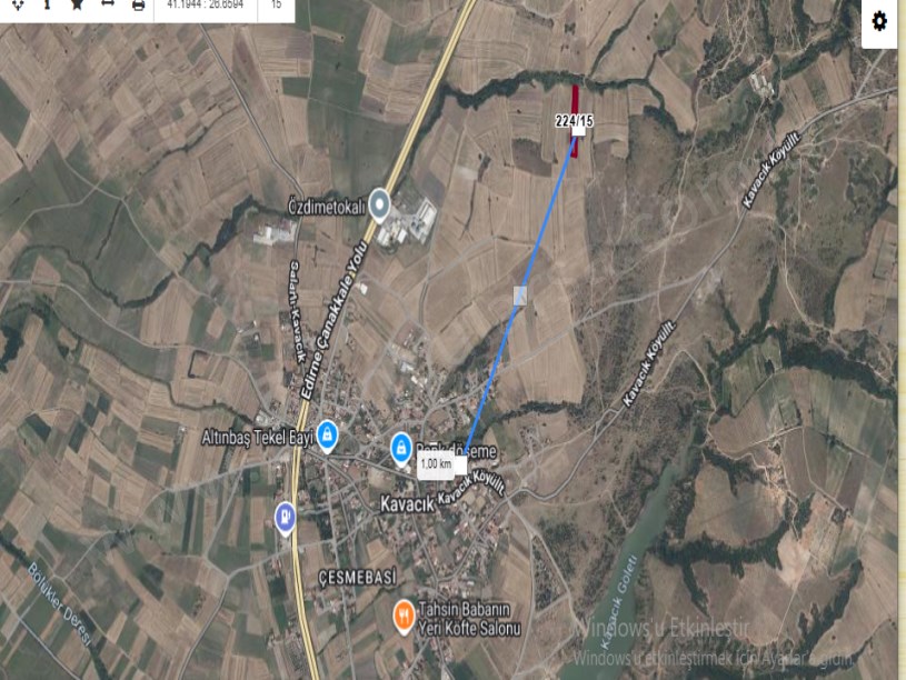 Edirne Uzunköprü Kavacık Köyünde Satılık Tarla , 2,811 m2 Müstakil  Yolu Var 