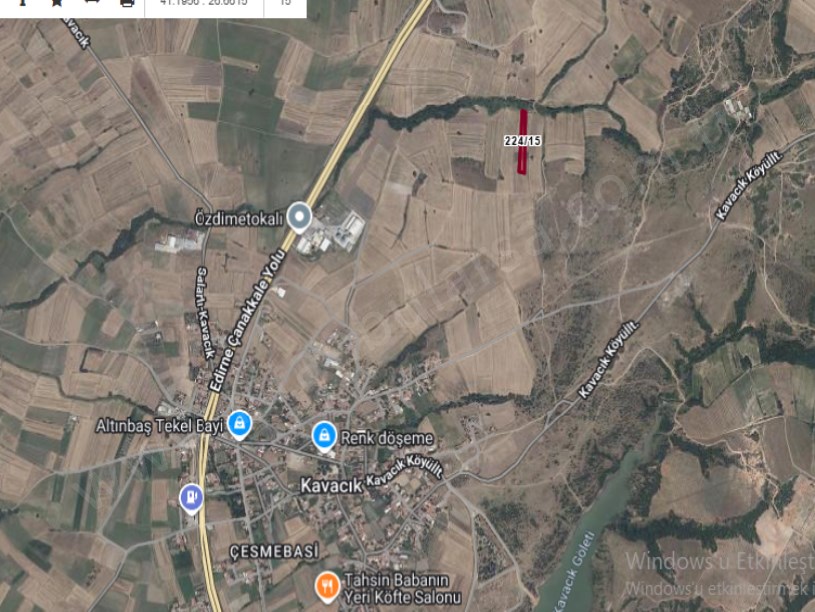 Edirne Uzunköprü Kavacık Köyünde Satılık Tarla , 2,811 m2 Müstakil  Yolu Var 