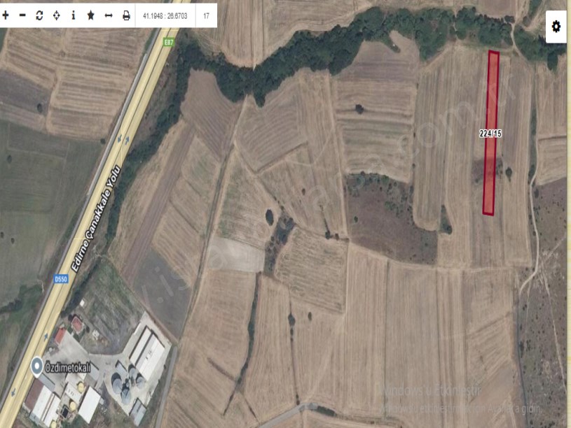 Edirne Uzunköprü Kavacık Köyünde Satılık Tarla , 2,811 m2 Müstakil  Yolu Var 