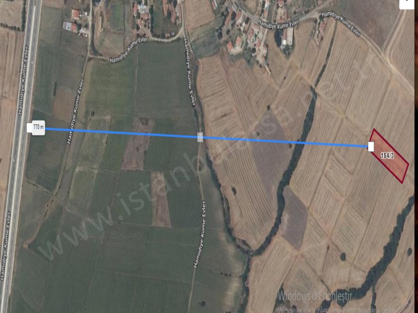 Edirne Uzunköprü Hamidiye Köyünde Satılık Tarla , 2,581 M2 Müstakil Yolu Var
