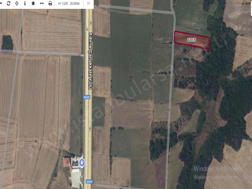 Edirne Uzunköprü Hamidiye Köyünde Satılık Tarla , 3,330 M2 Müstakil Yolu var