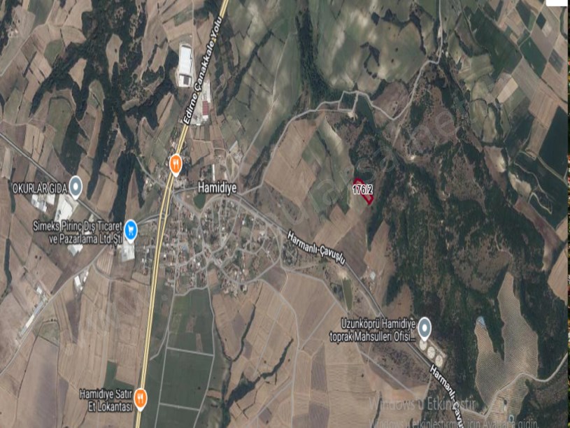 Edirne Uzunköprü Hamidiye Köyünde Satılık Tarla , 4,037 M2 Yolu Var Müstakil 