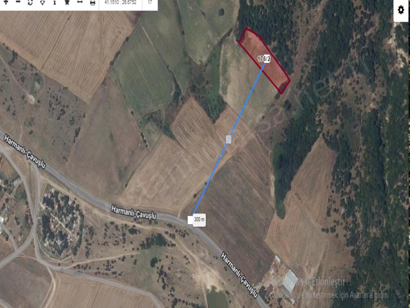 Edirne Uzunköprü Hamidiye Köyünde Satılık Tarla , 4,037 M2 Yolu Var Müstakil 