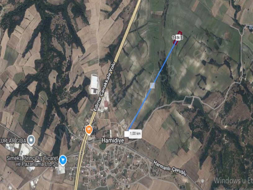 Edirne Uzunköprü Hamidiye Köyünde Satılık Tarla , 3,270 M2 Müstakil