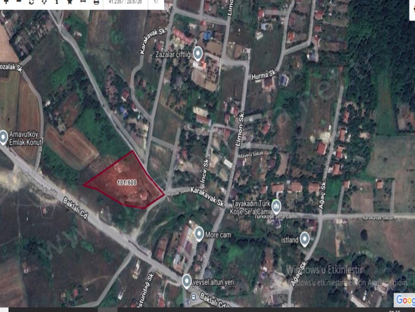 Arnavutköy Tayakadın Satılık Arsa , 453 m2 Yolu Var Evlerin Yakını 