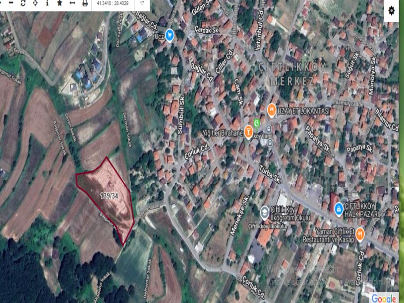 Çatalca Çiftlikköyde Satılık Arsa ,  271 M2 Çaplı Çevrili Yolu Var