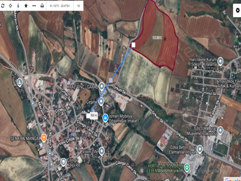 Arnavutköy Çilingirde Satılık Arsa , 305 M2 Yolu Var İmarlı