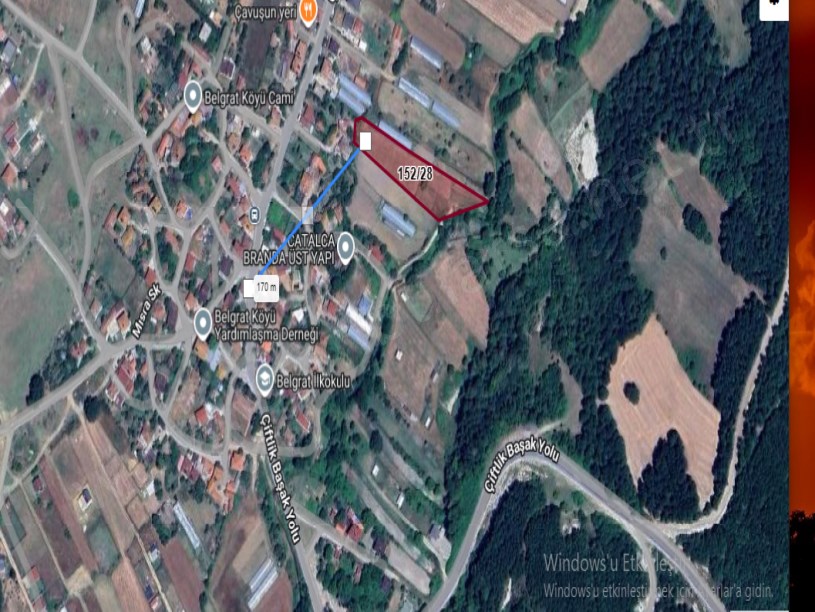 Çatalca Belgratta Satılık Arsa , 450 M2 Köy İçi Çaplı Yolu Var